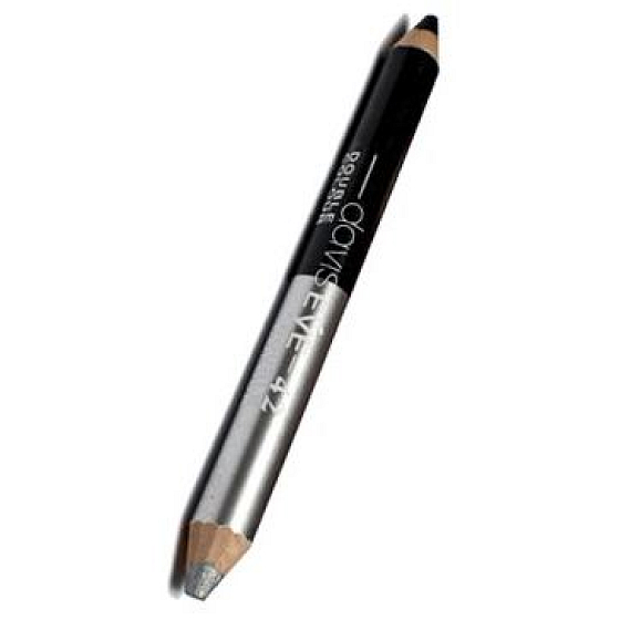 Princessa Davis Eye Double Colour očné tiene v ceruzke + orezávatko 042 čierna a strieborná 6 g