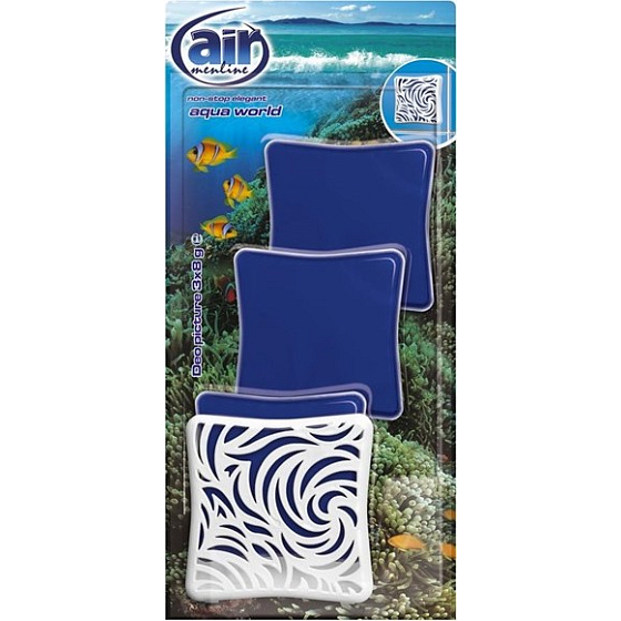 Air menłinu Deo Picture Non Stop Elegant Aqua World gélový osviežovač vzduchu 3 x 8 g