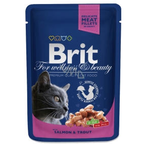 Brit Premium Losos + pstruh v omáčke pre dospelé mačky 100g