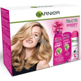 Garnier Fructis Densify posilňujúci šampón na vlasy 250 ml + kondicionér na vlasy 200 ml + neviditeľný dezodorant v spreji 150 ml, kozmetická sada pre ženy