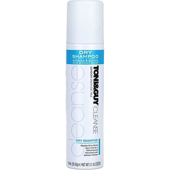 Toni & Guy Cleanse Dry suchý šampón pre normálne až mastné vlasy cestovné balenie 100 ml