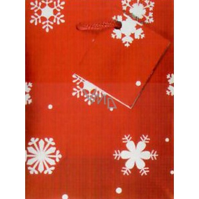 Nekupto Darčeková papierová taška hologram 14 x 11 x 6,5 cm Vianočná, červená 039 30 GS