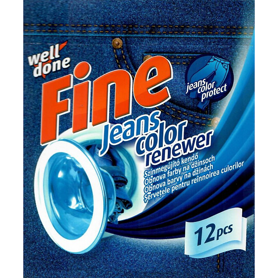 Well Done Fine Jeans Color Renewer obrúsky na obnovu džínsového oblečenia 12 kusov