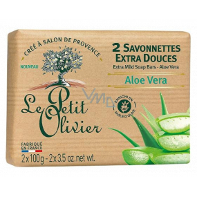 Le Petit Olivier Aloe Vera extra jemnej toaletné mydlo s prírodnými extraktmi 2 x 100 g