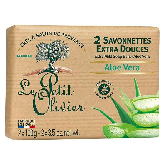 Le Petit Olivier Aloe Vera extra jemnej toaletné mydlo s prírodnými extraktmi 2 x 100 g