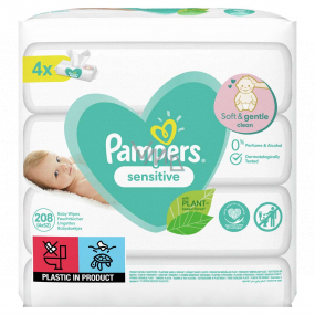 Pampers Sensitive vlhčené obrúsky pre deti 4 x 52 kusov