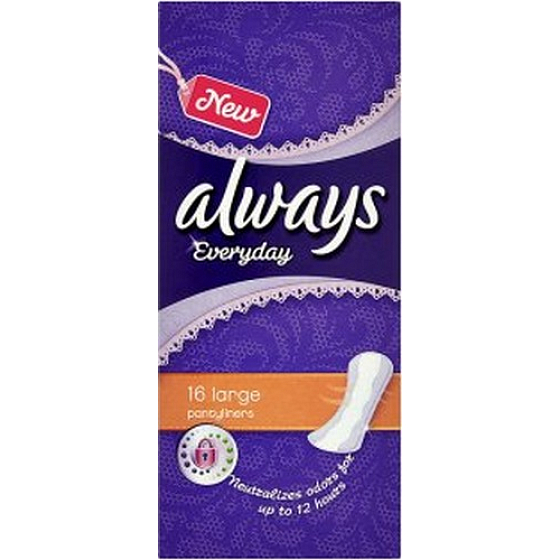 Always Everyday Pantyliners Large intímne vložky 16 kusov