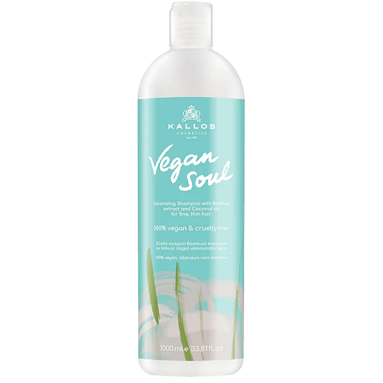 Kallos Vegan Soul Volumizing objemový šampón na jemné a rednúce vlasy 1000 ml