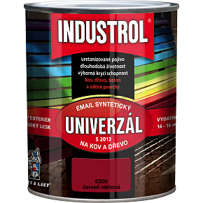 Industrol S2013 univerzál lesk vrchná farba na kov a drevo, 8300 červeň višňová, 750 ml