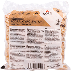 Solo prírodná drevnatá vlna podpaľovač svitky, 16 podpaľov Solo prírodná drevnatá vlna podpaľovač svitky, 16 podpaľov