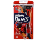 Gillette Blue 3 Special Edition holiace strojčeky červené 3 čepele pre mužov 6 kusov