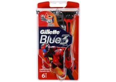 Gillette Blue 3 Special Edition holítka červené 3 britvy pre mužov 6 kusov