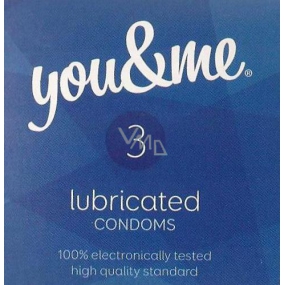 You & Me Lubricated priehľadný lubrikovaný kondóm 3 kusy