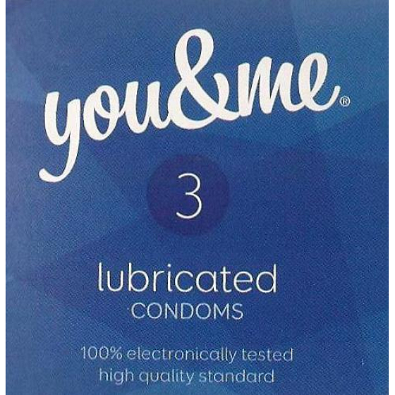 You & Me Lubricated priehľadný lubrikovaný kondóm 3 kusy
