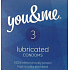 You & Me Lubricated priehľadný lubrikovaný kondóm 3 kusy