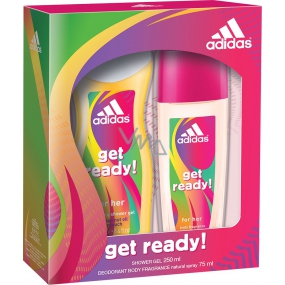 Adidas Get Ready! for Her parfumovaný deodorant sklo 75 ml + sprchový gél 250 ml, kozmetická sada
