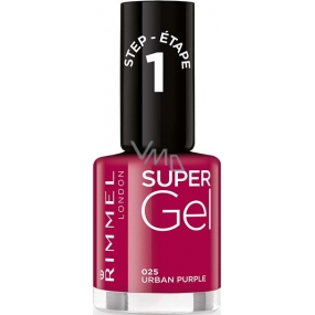 Rimmel London Super Gel lak na nechty 025 Urban Purple 12 ml