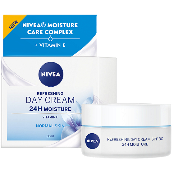 Nivea 24h Moisture zvláčňujúci osviežujúci denný krém pre normálnu až zmiešanú pleť 50 ml