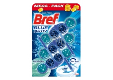 Bref Blue Aktiv Eucalyptus WC blok na hygienickú čistotu a sviežosť Vašej toalety, obarvuje vodu do modrého odtieňa 3 x 50 g