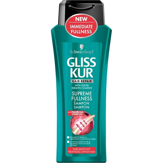 Gliss Kur Supreme Fullness šampón pre slabé a jemné vlasy 250 ml