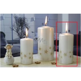 Lima Starlight sviečka biela / zlatá valec 60 x 120 mm 1 kus