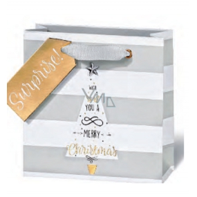 BSB Luxusná darčeková papierová taška 14,5 x 15 x 6 cm Vianočné VDT 428 - CD