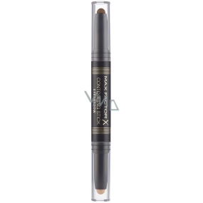 Max Factor Contouring Stick Eyeshadow 2v1 krémové očné tiene v ceruzke odtieň odtieň 02 Warm Taupe & Amber Brown 15 g