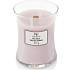 Woodwick Wild Violet - Divoká fialka vonná sviečka s dreveným knôtom a viečkom sklo stredná 275 g