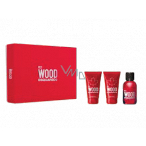 Dsquared2 Red Wood toaletná voda 50 ml + telové mlieko 50 ml + sprchový gél 50 ml, darčeková sada