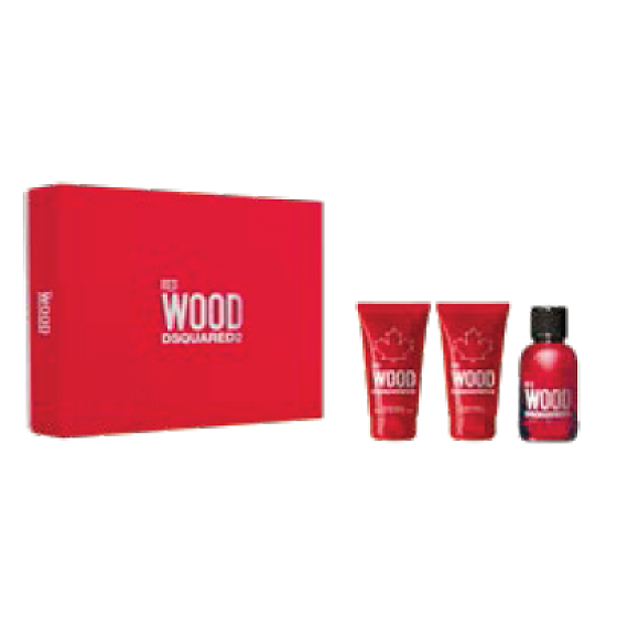 Dsquared2 Red Wood toaletná voda 50 ml + telové mlieko 50 ml + sprchový gél 50 ml, darčeková sada
