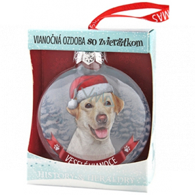Albi Sklenená vianočné ozdôbky so zvieratkami - Labrador 7,5 cm x 8 cm x 3,6 cm