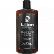 Lilien Men-Art Beard & Hair & Body Shampoo Black šampón na fúzy, vlasy a telo s Aloe Vera a Panthenolom 250 ml