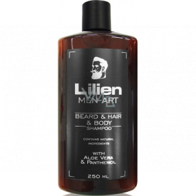 Lilien Men-Art Beard & Hair & Body Shampoo Black šampón na bradu, vlasy a telo s Aloe Vera a Panthenolom 250 ml