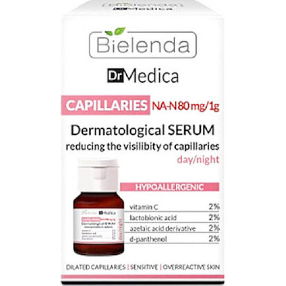 Bielenda Dr. Medica Capillaries dermatologické pleťové sérum na začervenanú pleť denný/nočný 30 ml
