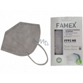 Famex Respirátor ústnej ochranný 5-vrstvový FFP2 tvárová maska sivá 10 kusov