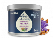 Glade Aromatherapy Moment of Zen Lavender + Sandalwood veľká sviečka v skle, doba horenia 60 h 260 g