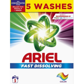 Ariel Rýchlo rozpustný prací prášok na farebnú bielizeň 5 dávok 275 g