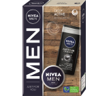 Nivea Men Deep Active Creme krém 75 ml + Active Clean sprchový gél 250 ml, kozmetická sada pre mužov
