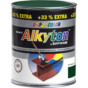 Dupli-Color Alkyton Lesk, samozákladová farba na hrdzu, Ral 6005 mechová zelená, 1 l Dupli-Color Alkyton Lesk, samozákladová farba na hrdzu, Ral 6005 mechová zelená, 1 l