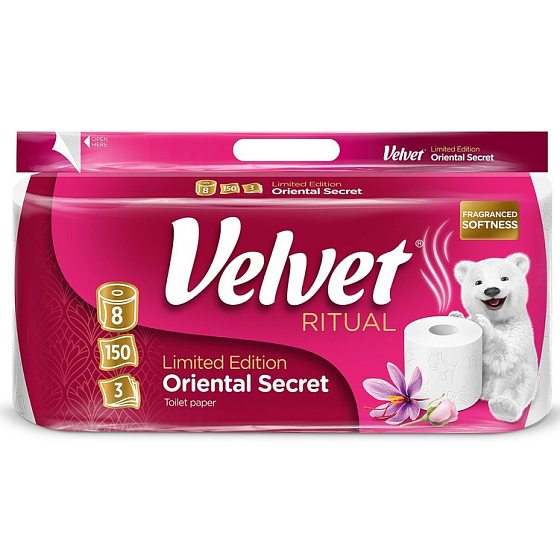 Velvet 3vrstvový toaletný papier 8 rolí