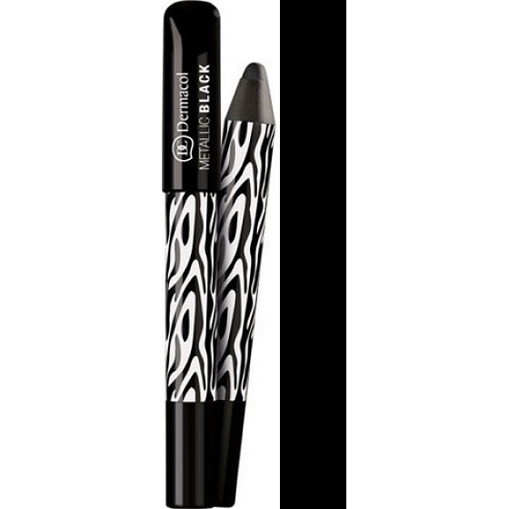 Dermacol Black Sensation očné tiene a ceruzka 2v1 odtieň metalická čierna 1,6 g