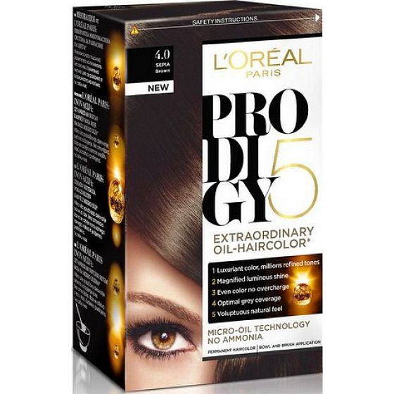 Loreal Paris Prodigy 5 farba na vlasy 4.0 Hnedá