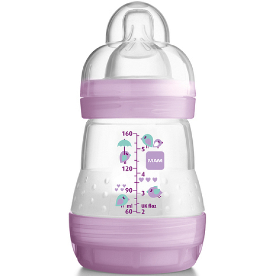 Mám Anti-Colic antikolikovú fľašu na kŕmenie, silikónová jemná cumlík rôzne farby 0+ mesiacov 160 ml
