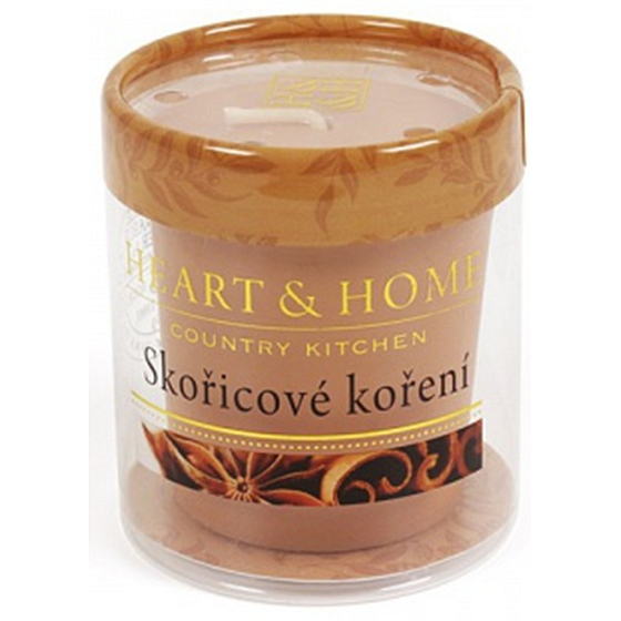 Heart & Home Škoricové korenie Sójová vonná sviečka bez obalu horí až 15 hodín 53 g