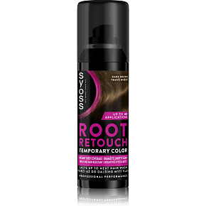 Syoss Root Retouch sprej na dočasné zakrytie odrastov Tmavohnedý 120 ml