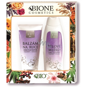 Bion Cosmetics Exclusive & Q10 telové mlieko s karnosin a inositolom 500 ml + balzam na ruky 200 ml, kozmetická sada