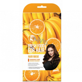 Farmskin Fresh Food For Hair Pomaranč a banán regeneračná textilná maska na vlasy 3 kusy