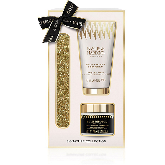 Baylis & Harding Mandarínka a grapefruit soľ na ruky 70 g + krém na ruky 50 ml + pilník na nechty, kozmetická sada pre ženy