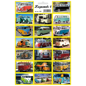Arch Nálepka Dekorácie Legendy 4 Legendárne autá VW Vans 17 x 24,5 cm