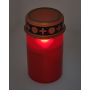 Hřbitovná sviečka červená s LED svetlom a časovačom 12 x 6,5 cm